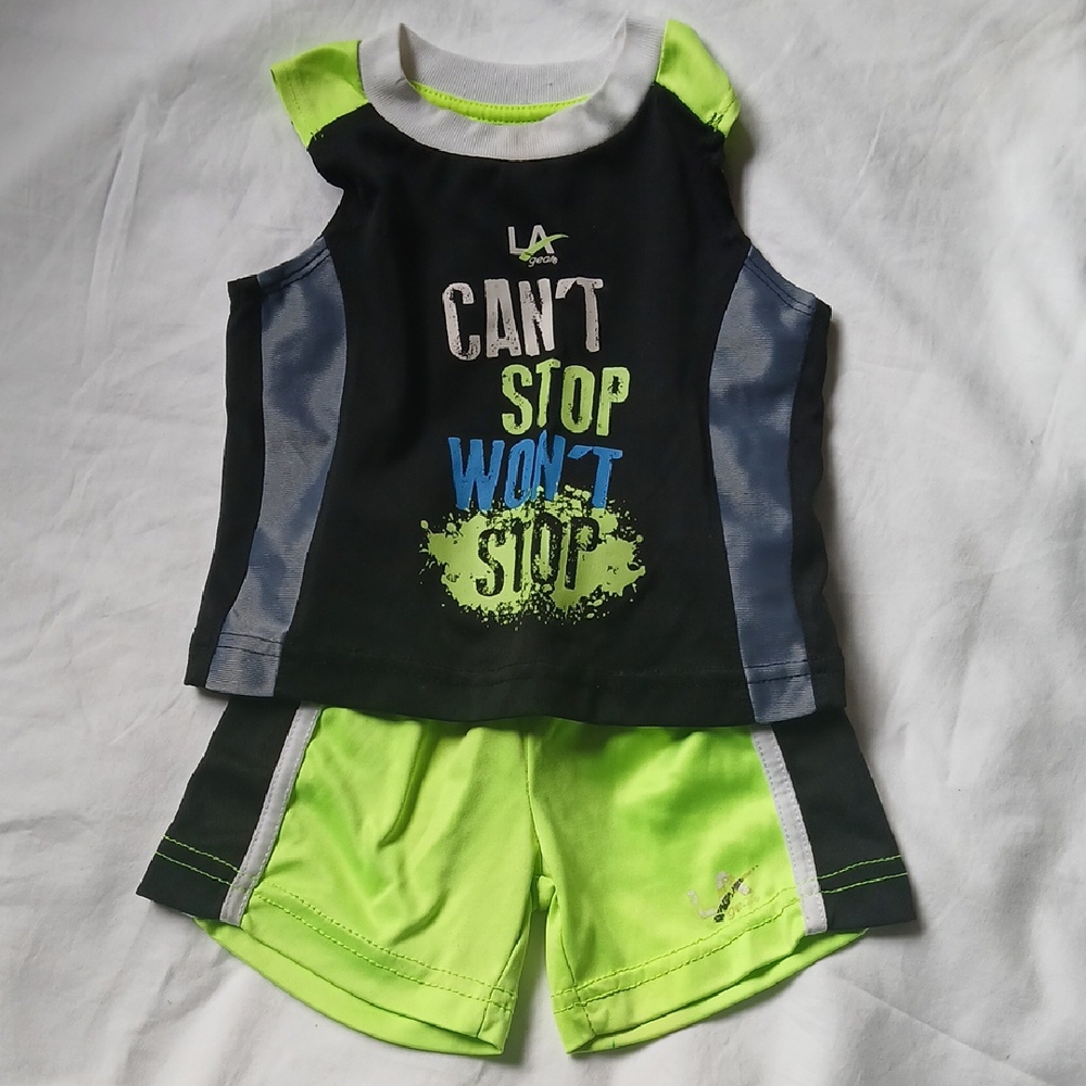 Black and Neon Green Athletic Set